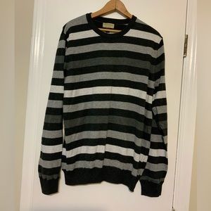 Striped Black and Gray Men's Sweater